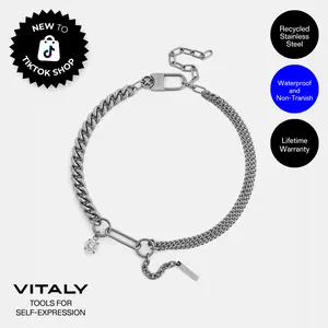 Vitaly Shimmer Chain Necklace | Adjustable Crystal Pendant