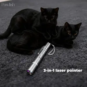 USB Rechargeable Laser Cat Toy with UV Search Feature 5 Adjustable Modes Interactive Play for Cats Indoor & Outdoor Pet Training Toy