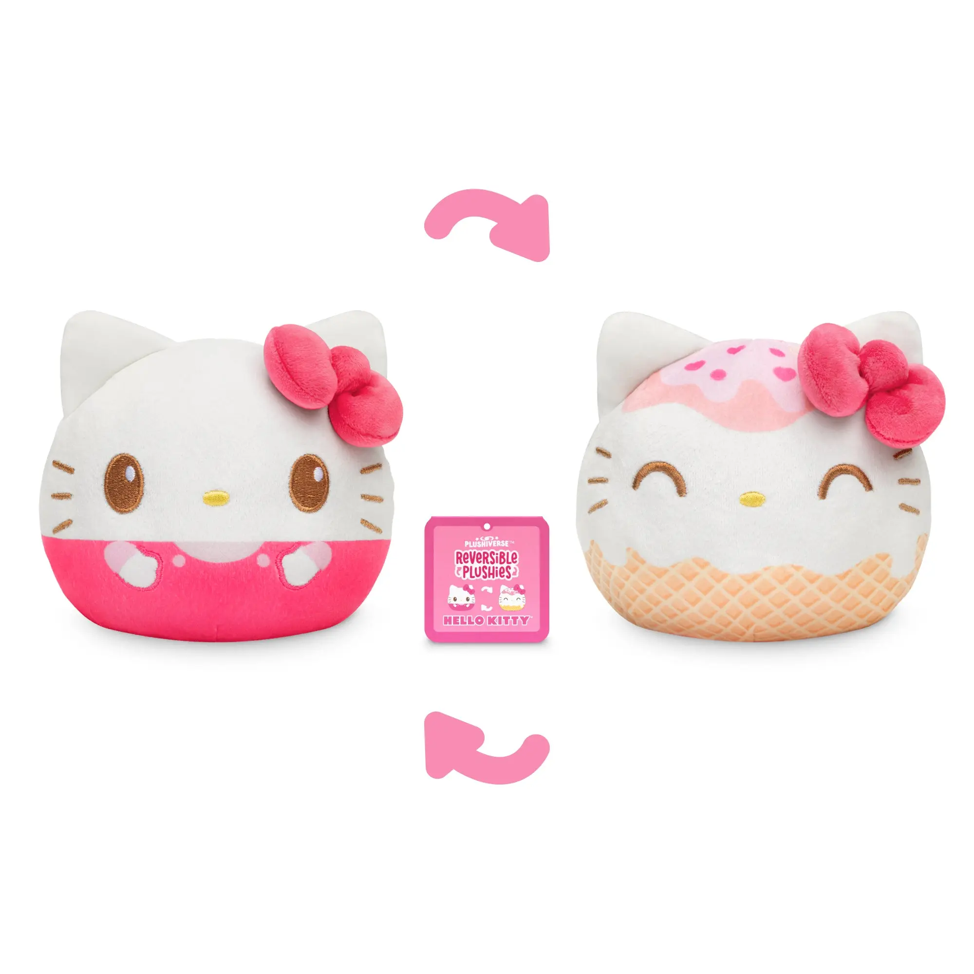 Hello Kitty Ice Cream Cone 4" Reversible Plushie, Plush Toy, Emotion Show Hello Kitty Ice Cream Cone 4" Reversible Plushie, Plush Toy, Emotion Show