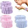Women's Basic 3-Pack Coral Fleece Microfiber Face Washing Wrist Gloves - Soft, Comfortable, Absorbent Spa Gloves, Drying/Wash Towel Alternative, Splash Protection, Gentle for Daily Use, 3-Color Fun Mix, One Size