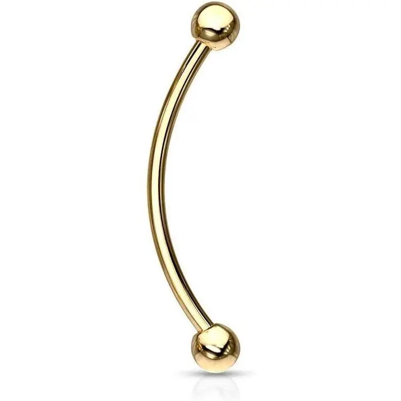 Snake Eyes Piercing Jewelry, 16G Curved Barbell, 3mm Solid Balls, Surgical Steel, for Tongue, Conch, Belly Button, Eyebrow, Silver, Choose Size.