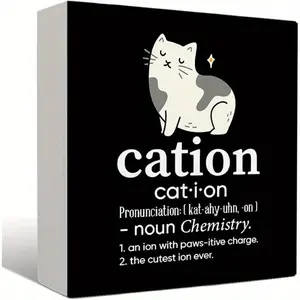 Funny Cat Signs, Cation Wooden Box Sign 5x5 inch, Cat Gifts for Cat Lovers, Cat Mom Gifts, Cat Desk Decor, Cat Home Decor, Cat Room Decor, Cat Signs Home Decor, Cat Decor for Cat Lovers, Creative Desktop Decoration, Novelty Decor
