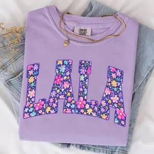 [Sale Up To 50%] Comfort Color Floral Lala T-Shirt, Spring Lala Sublimation Design, Lala Grandma Shirt T-Shirt, Mother’s Day, Gift For Mama
