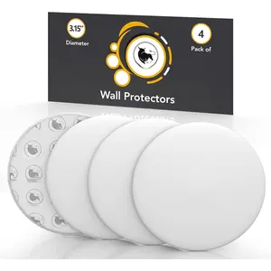 Door Stoppers - Large 3.15" (4 Pack) - Door Stoppers for Wall with   Adhesive - Quiet and Shock Absorbent  Wall Protectors from Door Knobs - Protects Every Surface - White