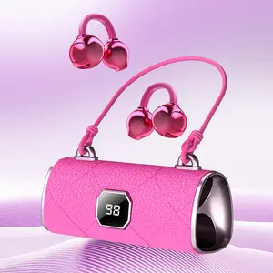 Crossbody Bluetooth-compatible Earphones with Display Screen, Lightweight Secure Fit, Ideal for Sports, Calls, Daily Use, Open Design Wireless Headsets