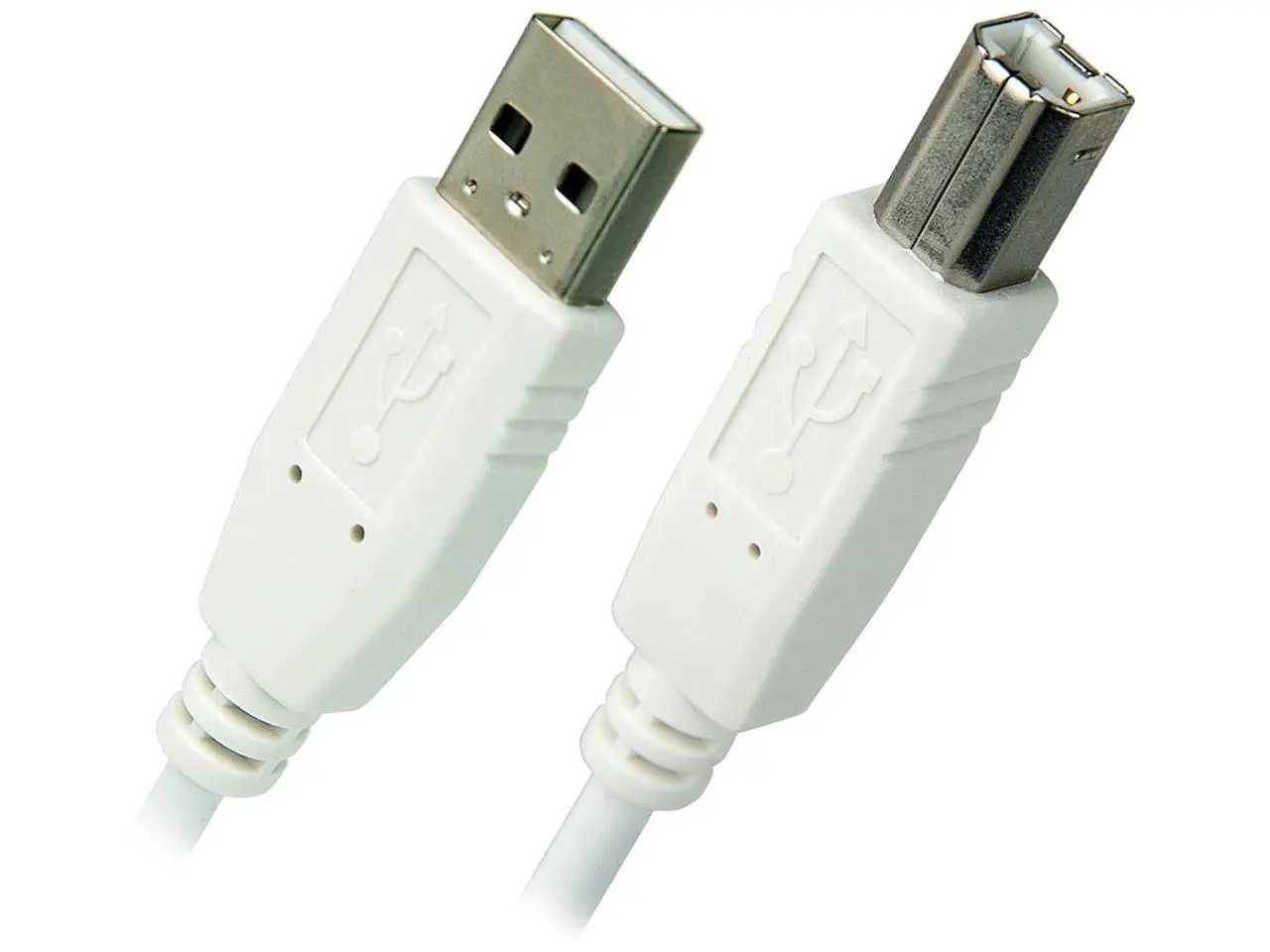 Nippon Labs USB-6-AB-W-10P White 6ft.USB 2.0 A Male to B Male Cable, 10 Packs