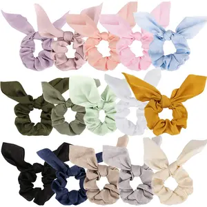 Hair Scrunchies for Women 15 Pcs Hair Scrunchies for Women’s Hair Cute Bow Scrunchies for Hair Ribbon Scrunchies with Bow Elastic Hair Bands Ponytail Holder Hair Accessories for Women Girls