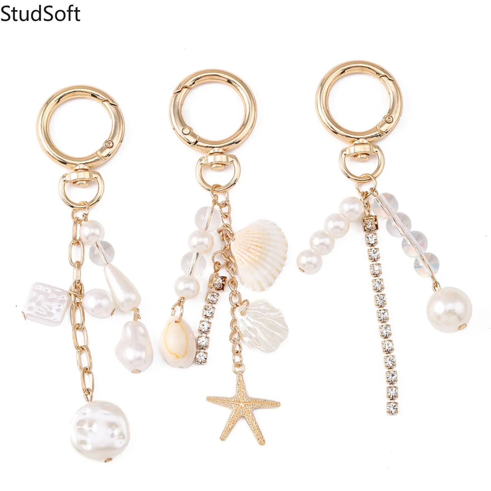 2026 New Luxury Shell Pearl Keychain - Cute Charms, Stylish, Trendy Cute, Elegant Beaded Key Ring Pendant for Women (Sports & Outdoor Accessories Compatible), Cute Charms Keychain, Stylish Keychain