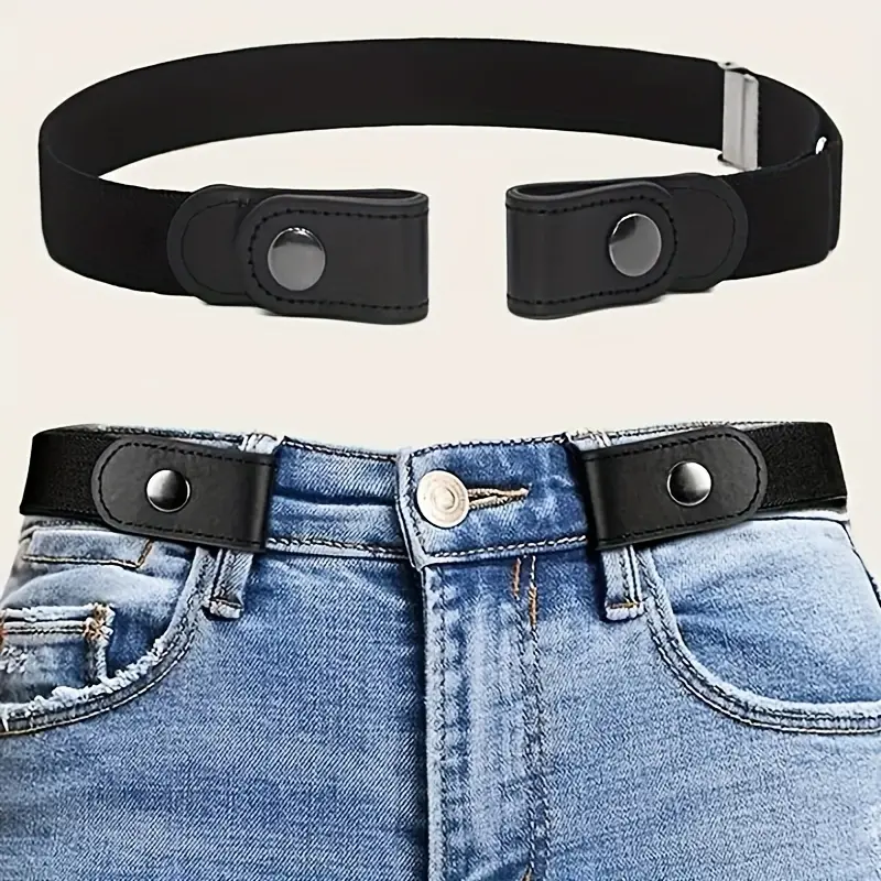 1pcs Monochrome Invisible Belt Seamless Lazy Elastic Waist Belt Versatile Jeans Belts For Women & Men