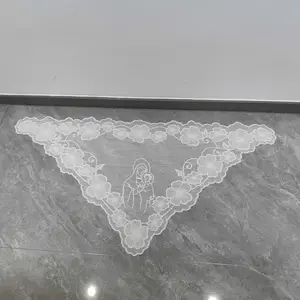 Elegant Hollow Out Headpiece for Women, Luxurious Wedding Shawl, Church Veil, Sofa Decoration, Soft French Romantic Lace Trim, Lace Drop Veil