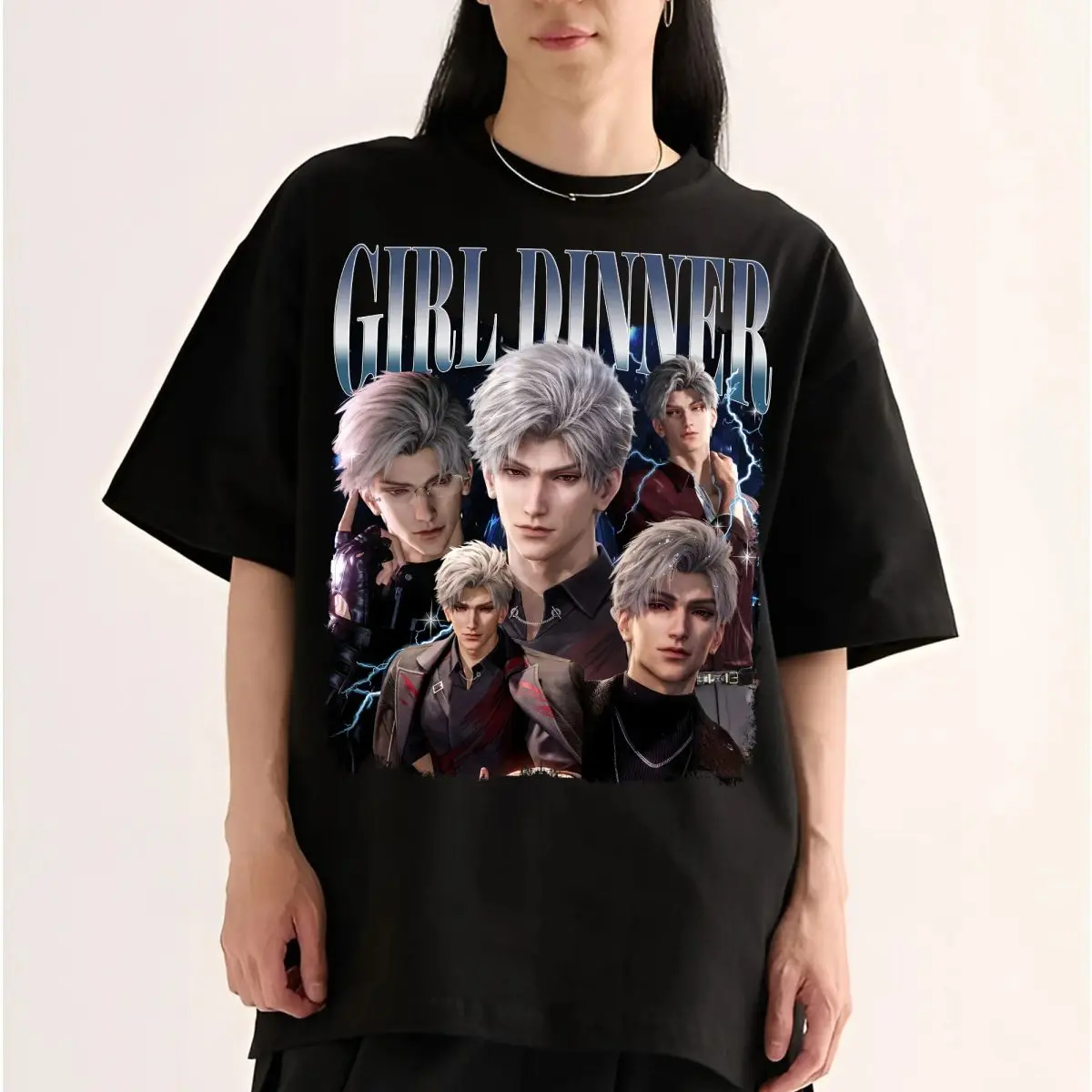 Comfort Colors Love And Deepspace Sylus Girl Dinner Retro T Shirt, Anime Lover Gift, Unisex Crew Neck Top, Crewneck Top