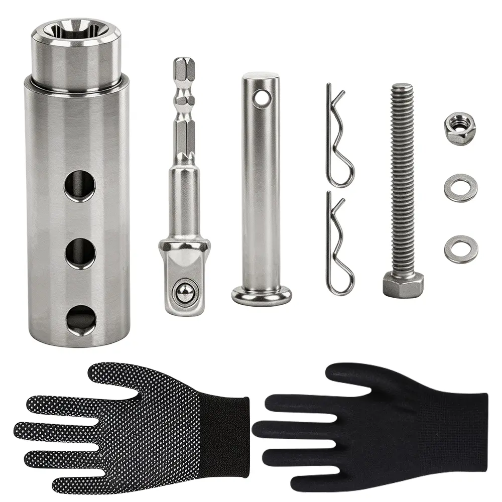 1 Set Heavy Duty RV Stabilizer Jack Drill Adapter Tool Kit,Upgraded 40cr Stainless Steel Trailer Lift Cinch,Complete Ready-to-Use Drill Attachment for Outdoor Camper & RV,Fathersdaygift,Tools & Hardware
