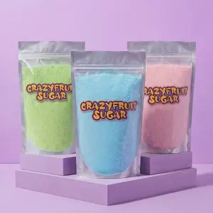 Crazy Fruit Coating Sugar Packs Variety Bundle - Watermelon, Blueberry, Green Apple (3-Pack)