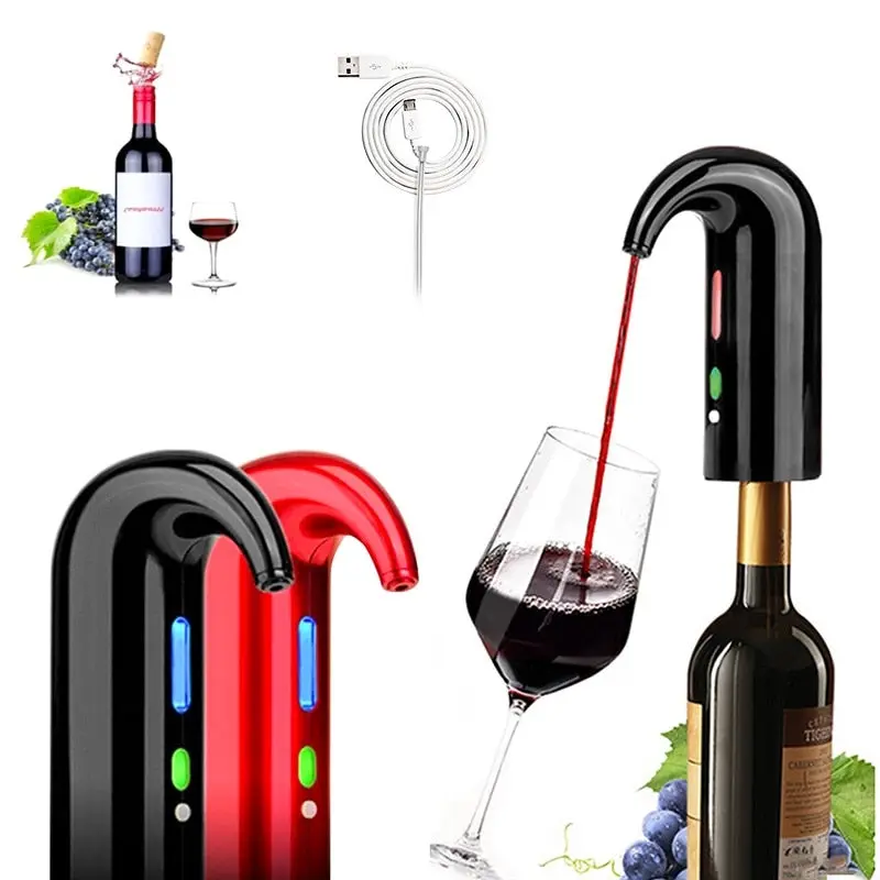 One Touch Electric Wine Decanter Dispenser Pump Automatic USB Rechargeable Wine Pourer