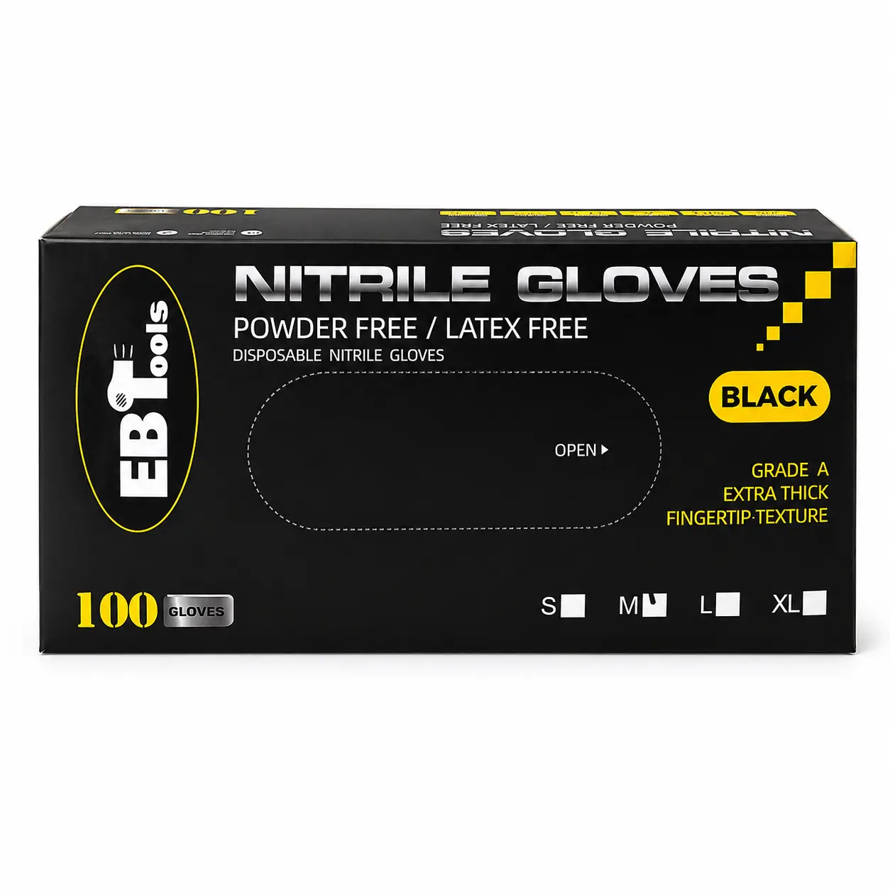 EBTools - General Purpose Black Nitrile Gloves
