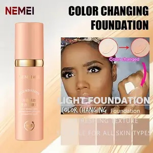 1 Bottle Color Changing Foundation, 4-in-1 Medium Spectrum, Flawless Full CoverageColor Changing Makeup with Concealer, Hydrating, Long-Wearing & Waterproof Liquid Foundation for Mature Skin, Light Beige, 40ml