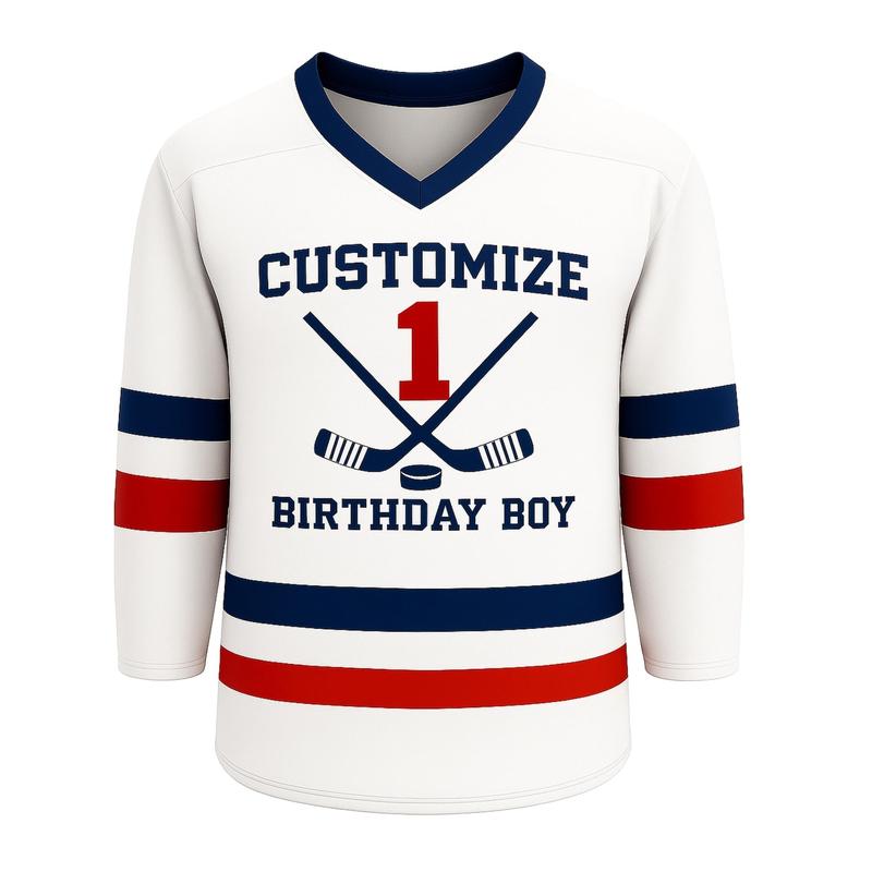 Custom Hockey Jersey, Personalized Birthday Ice Hockey Shirt with Name & Number, Unisex Youth to Adult Sizes, All Colors Available