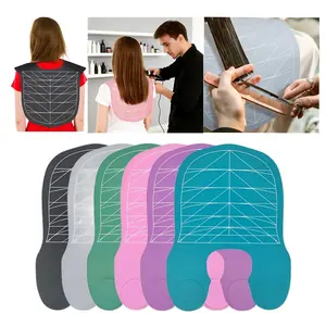 1pc Stripe Silicone Hair Cutting Shawl Suitable for Home and Barbershop Hair Cutting Dyeing Hair Styling Foldable Waterproof Hair Cuttings Scarf Non Stick To Hair Stylist Hairs Shoulder Pad Easy To Clean Hair Cutting Accessories