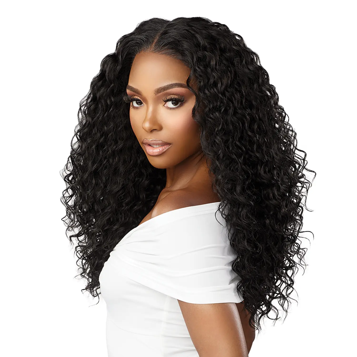 Sensationnel BareLace Unit 2 Glueless 13x6 HD Tear-Resistant Lace Fiber Front Wig, Pre-Plucked Curly Synthetic Hair with Non-Reflective Matte Finish, Wigs, Frontlace Wig, Synthetic Fiber Wig