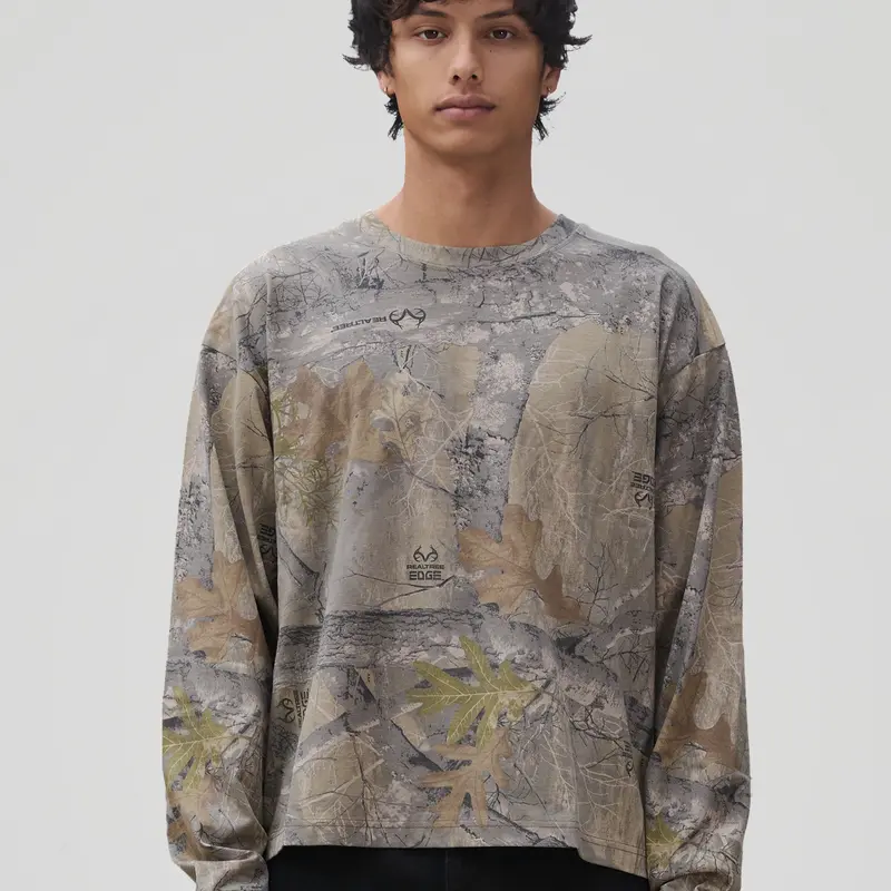 RealTree Edge Core Long Sleeve Tee, Casual, Cotton, Tops, Hem, Menswear, Longsleeves, Men's Clothing