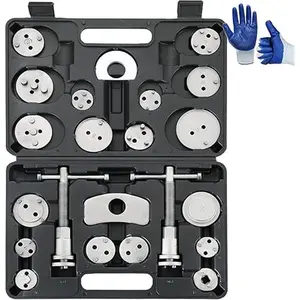 24pcs Heavy Duty Disc Brake Caliper Tool Set Disc Brake Caliper Compressor Wind Back Tool Brake Spreading Tools (Black, 24pcs)