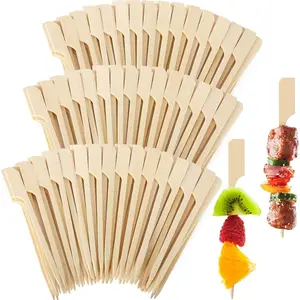 200 Cocktail Picks 3.5 IN Small Bamboo Skewers for Appetizers Cupcake Topper Sticks Flat Paddle Wood Fancy Toothpicks for Drinks Food Sandwich Fruit Charcuterie Boards Party Accessories