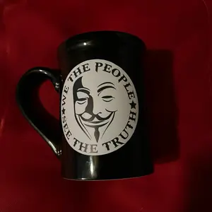 Coffee Cup - Black Ceramic Mug with "We the People See the Truth" Design for Daily Use