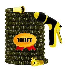 New Expandable Magic Hose High Pressure Car Wash Hose With Spray Gun Set Garden Sprayer Outdoor Watering Irrigation Tool Garden Hose25FT-50FT-75FT-100FT Extendable Garden Hose