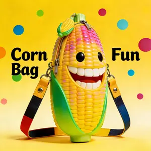 3D Realistic Corn Mini Bag Quirky Summer Trend Essential Compact Size for Casual Outings Beach Trips On-the-Go Use