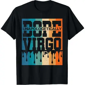 Men's 100% Cotton Short-Sleeve Casual T-Shirt, Unisex Virgo Astrology Zodiac Design, Comfortable Everyday Fabric for Birthday Pride