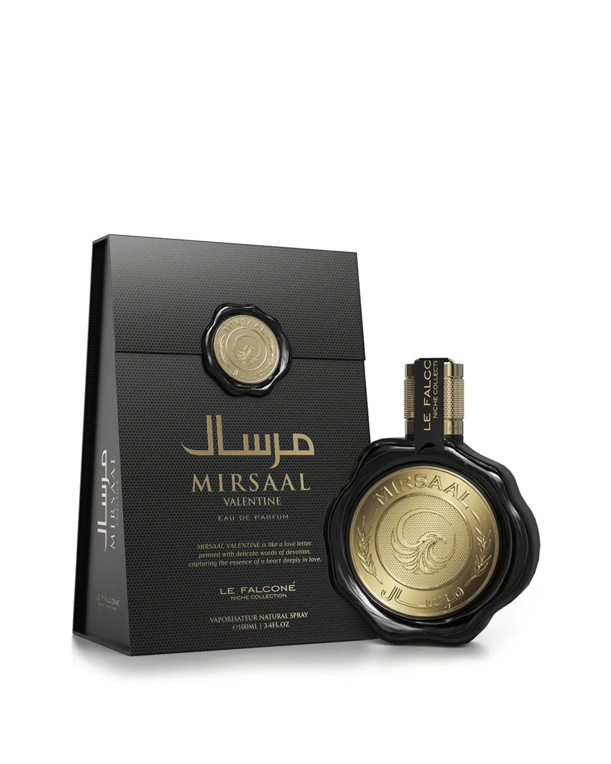 Mirsaal Valentine Eau de Parfum by Le Falcone - 100ml (3.4 oz) Unisex Alcohol-Based EDP Perfume Spray, Citrus Lavender Luxurious Scent, Long Lasting Fragrance, Men's Fragrance