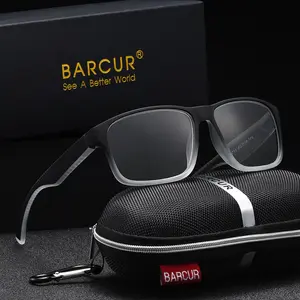 BARCUR  PC Material Square Frame Sports Anti Blue Light Reading Glasses Elastic Paint Frosted Texture AC HD Lenses Unisex Clear Transparent Wearing Comfortable Two-color Fashionable Ultra Light Reading Eyeglasses High Definition Glasses