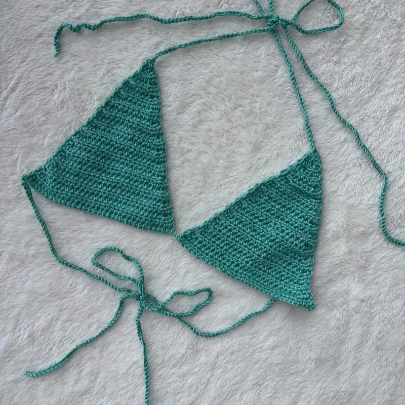 Crochet Triangle Teal Bikini