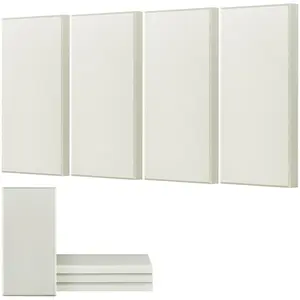 fathersdaygift  VEVOR 4 PCS Acoustic Panels, 2 inch Thick 23.6x 11.8 inch Fiberglass Sound Absorbing Panels, Self-adhesive Soundproof Wall Boards, for Studios, Office, Home Theater, Meeting Room, Beige