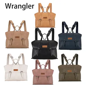 Wrangler Convertible Top Handle Carry Satchel Laptop Crossbody for Women Daypacks for Shopping Work and Dating Back to School Women's Messenger Dual Sided Bag with PU Leather Material and Adjustable Straps