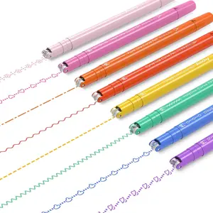 8 count  Highlighter Pen for Note Taking, Dual Tip Pens with 8 Different  Shapes & 8 Colors Fine Lines, Colored  Pens Set for  Journaling  to School Supplies