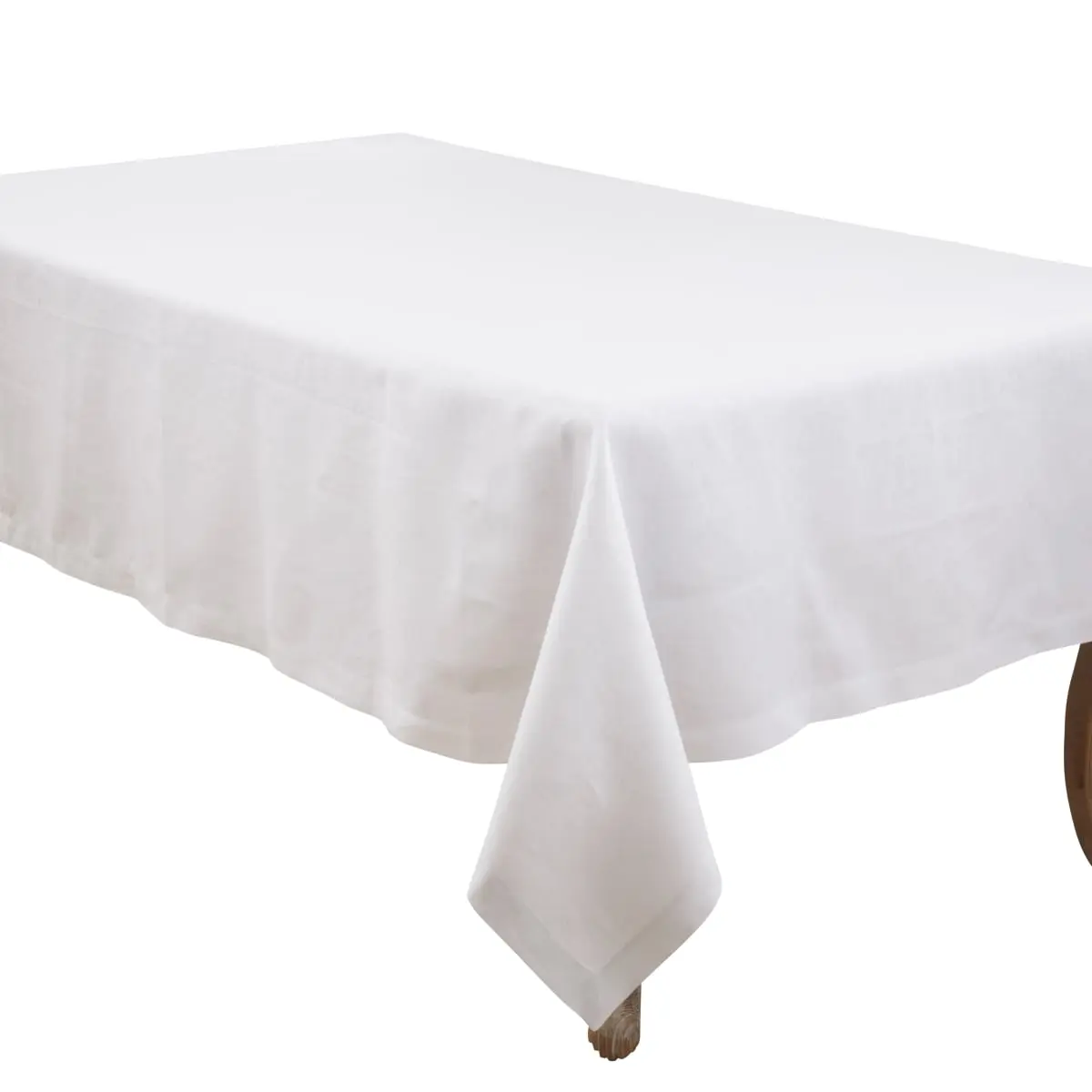 Pure Linen Tablecloth - White - 59 x 104 in. - Elegant Dining Essential