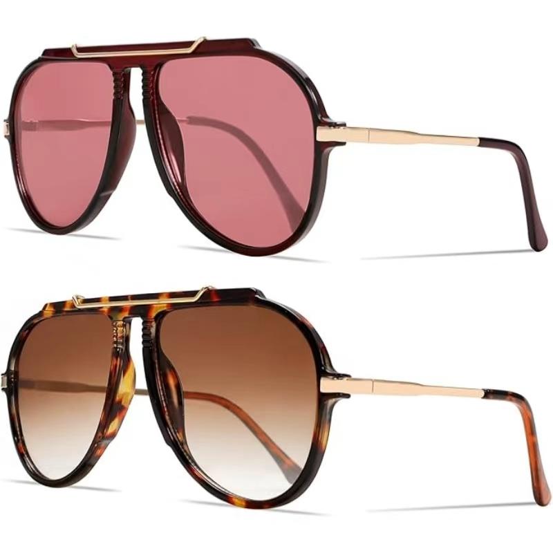 1/2Pcs Oversized Aviator Sunglasses for Women Men 2026 70s  display picture 2