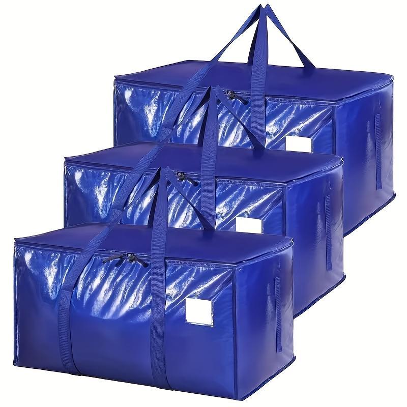 Heavy Duty Clear Storage Bags 3/6pcs - 74x36x33cm Extra Large Moving Boxes with Zipper Handles, Waterproof Clothes Organizer f