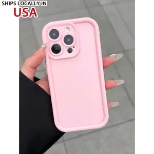 1pc Silicone Matte Soft Thick Anti-Drop Full Cover Phone Case Compatible With Apple 11, 13, 14, 15, 16, X/XS, XR, XSMAX, 7/8, 7Plus/8Plus, IPhone12, Pink