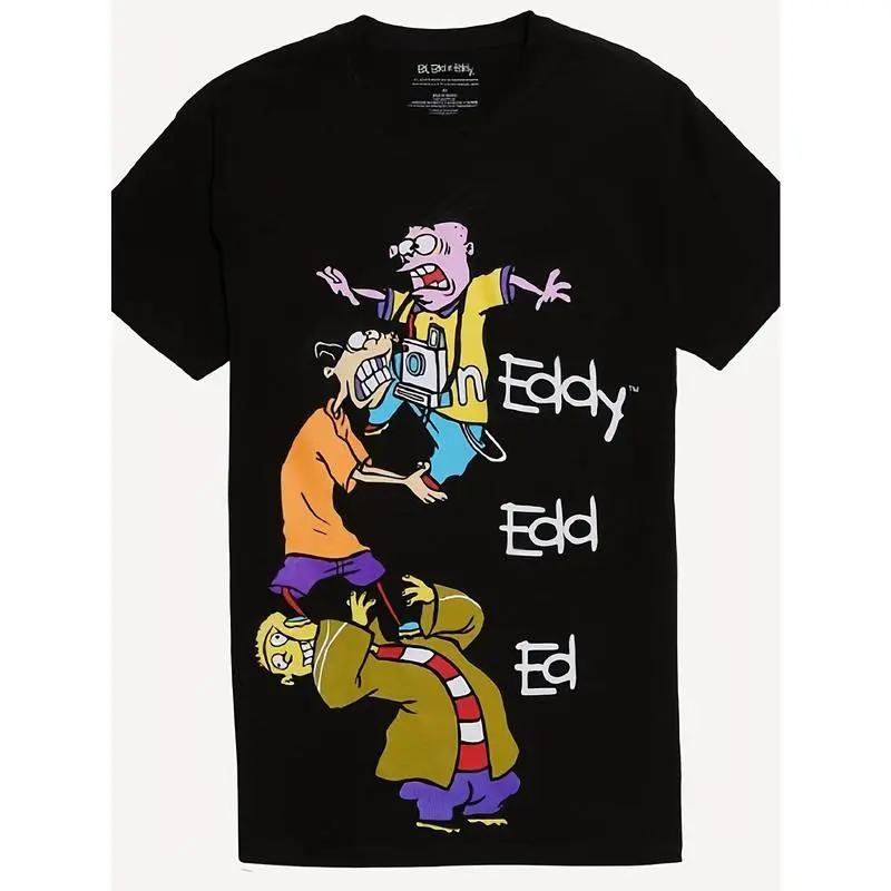 100% Cotton [Comfortable] Men'S "Edd N Eddy Stack" Pattern T-Shirt - Comfortable Cotton, Crew Neck, Short Sleeve, 180G - Vintage Style Cartoon Print Casual Wear, Ivan Cornejo Merch Graphic Tees Shirts Men Men Gifts Fabr Golf Gift T-Shirt For Men And Women