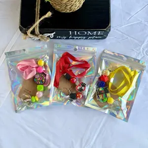 Mystery Beaded Lanyard with Lobster Clasp - Handmade Silicone Beads & Durable Hardware for Teachers Nurses Students & Office Staff - 18-20 Inches Long - Perfect for Badges Keys & ID Cards