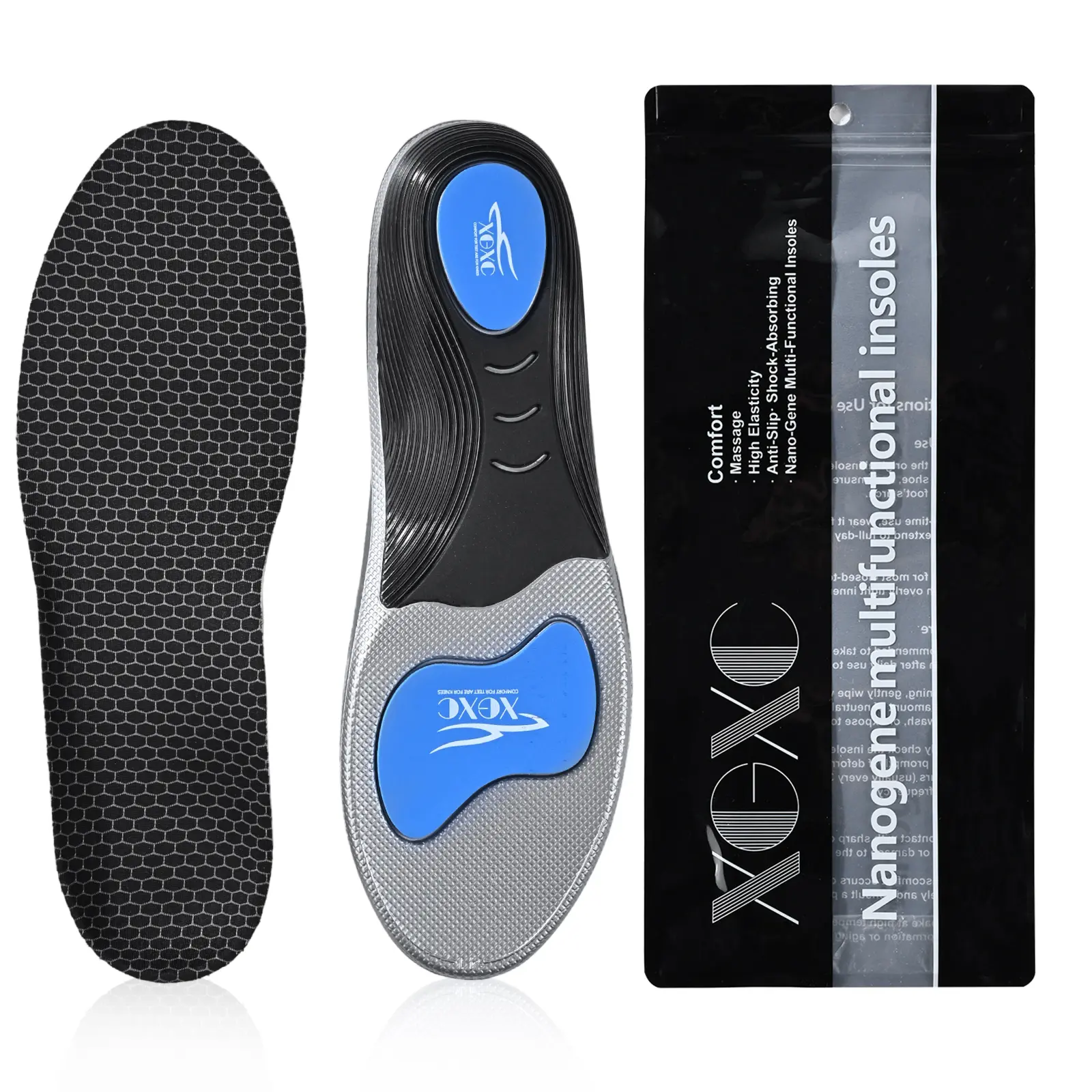 XGXC Military Grade Orthopedic Insoles, Footwear Supportive Soles with 220+lbs Weight Capacity, High Cushion Arch Support for Heel Pain & Plantar Fasciitis Relief, Fit for Military Training, Work Boots, Plantar Relief