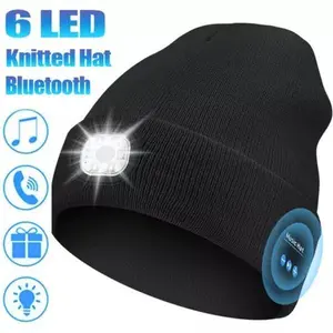 Bluetooth Beanie with USB-Rechargeable LED Headlight — Ultra-Soft Acrylic Knit Hat with Built-in Wireless Headphones, Unisex Balaclava-Style Warm Cap Great for Cycling, Hiking, Workouts Cold-Weather Adventures Christmas Gifts Outdoor Hat