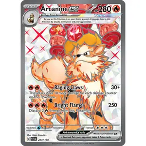 Pokemon TCG Arcanine ex - 224/198 Scarlet & Violet Base Set Near Mint Trading Card Single