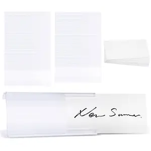 Wire Shelf Label Holders, 30 Pack Plastic Wire Shelf Label Clips with Label Paper Removable Wire Rack Label Holder