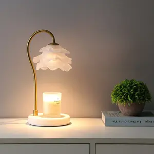 Lily of the Valley flameless aromatherapy lamp, ambient wax melting lamp, ins-style candle melting lamp, adjustable temperature and brightness, bedroom table lamp, LED home decoration lamp unique v day flowers