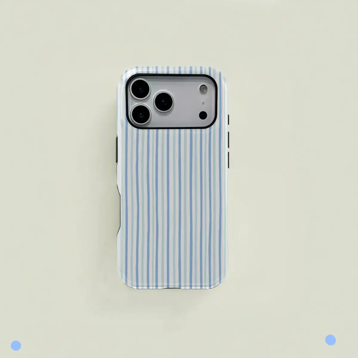 Light Blue Minimalist Striped Pattern Protective Case, Sturdy & Durable 2-in-1 Case, Compatible with iPhone 17 16 15 14 13 12 11 Pro Max Pro Plus, Samsung Galaxy S26 S25 FE S24 Plus S23 Ultra, Abs Plastic, Protective Shell