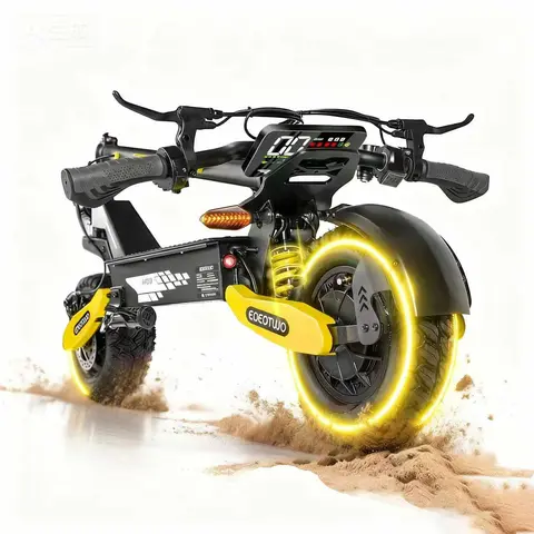 EOEOTWO GT06 Electric Scooter 1200W Motor Adults 30MPH, 40 Mile Range High Speed Off-Road Scooter with 11-inch All-Terrain Wide Tires, Dual Suspension, Foldable Design, LED Display, & High-Strength Frame,outdoorfun