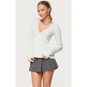 Edikted Women's Saphey Babydoll Cable Knit Top